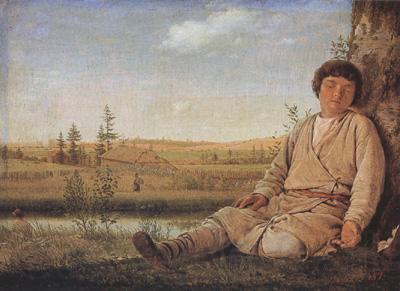 Alexei Venezianov Sleeping Shepherd Boy (mk22) France oil painting art